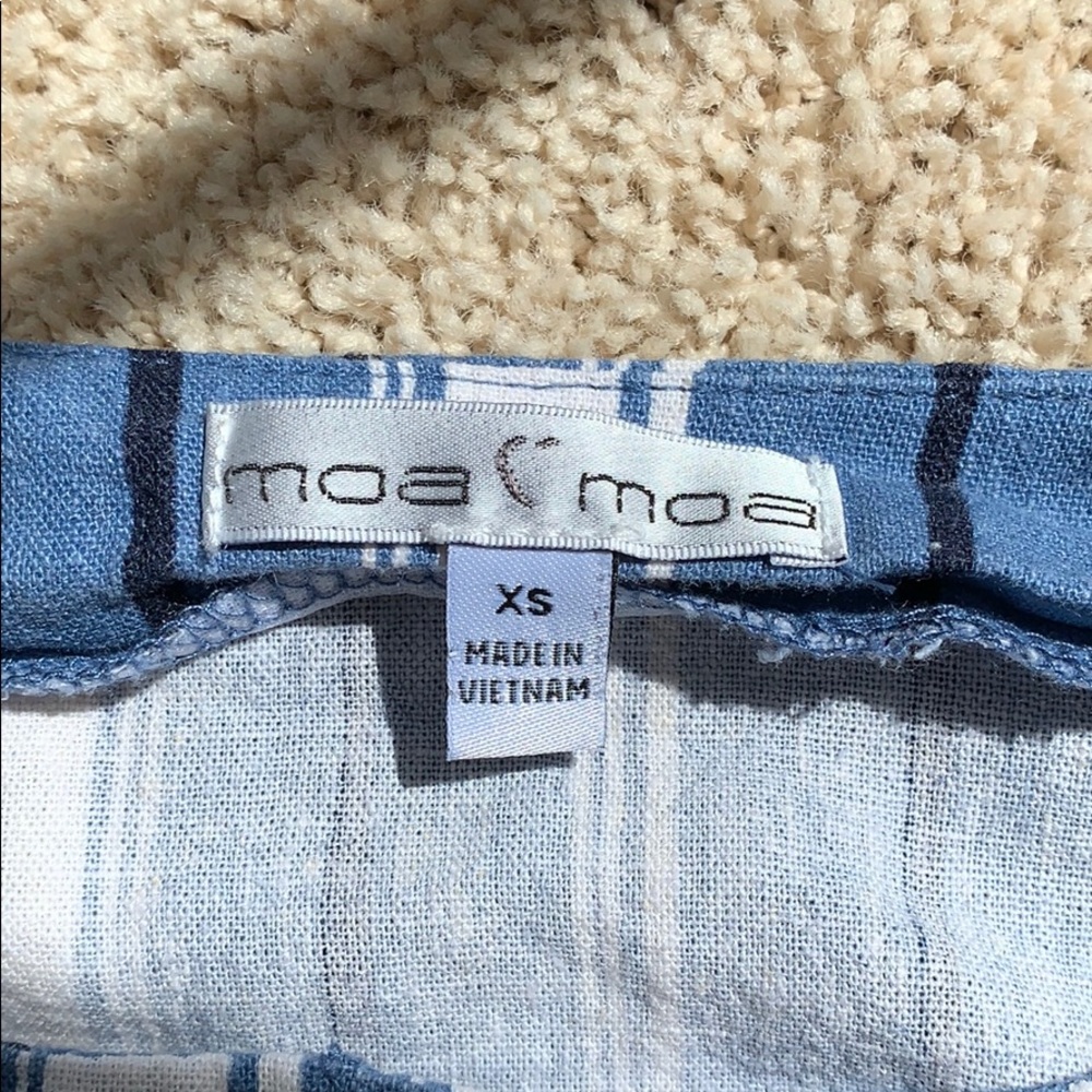 Dry goods blue and white stripe button skirt - Picture 2 of 3